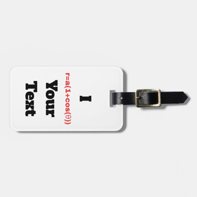 Étiquette À Bagage Equation polaire personnalisable (I Heart) (Devant horizontal)