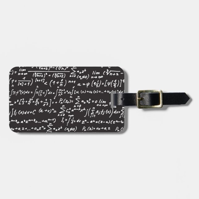 Étiquette À Bagage Équations de maths de tableau noir (Devant horizontal)