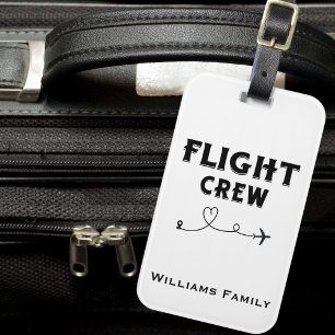 Étiquette À Bagage Équipage de vol Avion et cœur Vacances