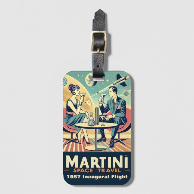 Étiquette À Bagage Équipage de voyage spatial Martini Posters  (Devant Vertical)