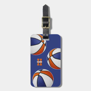 Étiquette À Bagage équipe de bleu orange couleurs basketball athlètes