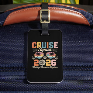 Étiquette À Bagage Équipe de croisière 2026 Vacances en famille Rétro