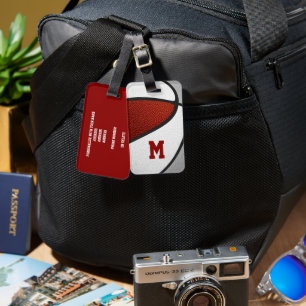 Étiquette À Bagage équipe de maroon gris couleurs cadeaux de sport ba