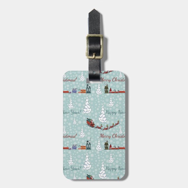 Étiquette À Bagage Équipe de père Noël (Devant Vertical)