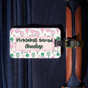 Étiquette À Bagage Équipe de pickleball personnalisée aquarelle