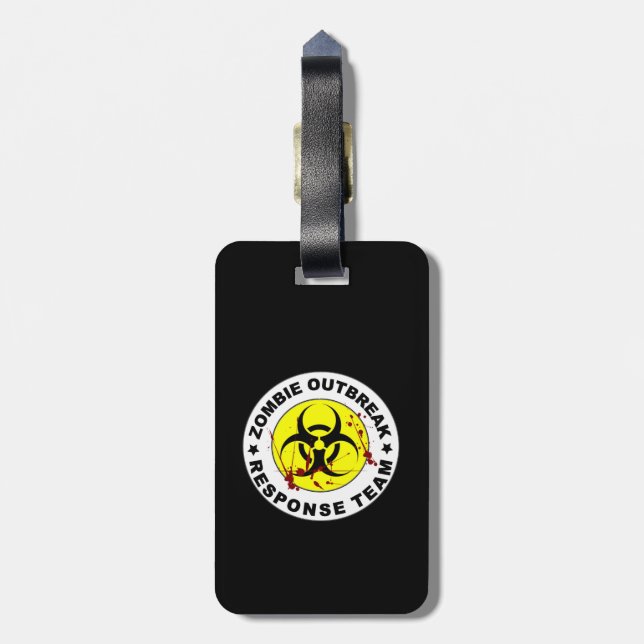 Étiquette À Bagage Équipe de réponse de manifestation de zombi (Dos Vertical)