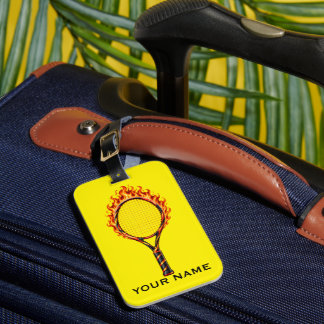Étiquette À Bagage Équipe de tennis raquette de feu