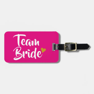 Étiquette À Bagage Équipe Mariée Cœur Doré
