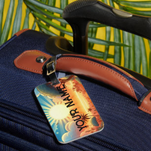 Étiquette À Bagage Escapade Insulaire Personnalisée Lever de Soleil