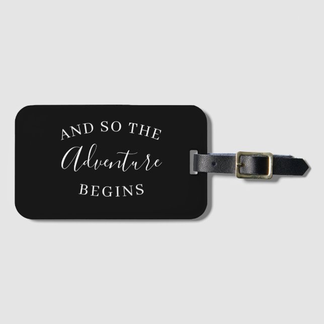 ÉTIQUETTE À BAGAGE ET DONC L'AVENTURE COMMENCE À FAVORISER LE MARIAGE (Devant Horizontal)
