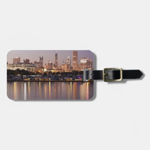 Étiquette À Bagage États-Unis, Illinois, ciel de Chicago à la tombée