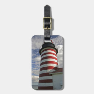 Étiquette À Bagage États-Unis, Maine, Lubec. Phare de West Quoddy Hea