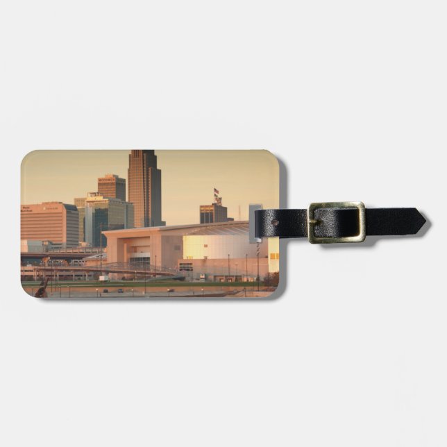 Étiquette À Bagage États-Unis, Nebraska, Omaha, Skyline (Devant horizontal)