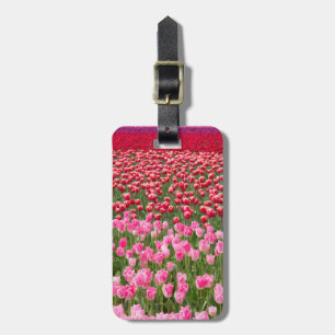 Étiquette À Bagage États-Unis, Washington. Champ de tulipes multicolo
