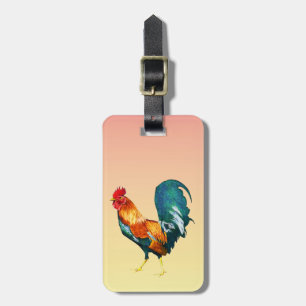 Étiquette À Bagage Étiquette animale de bagage d'oiseau de coq