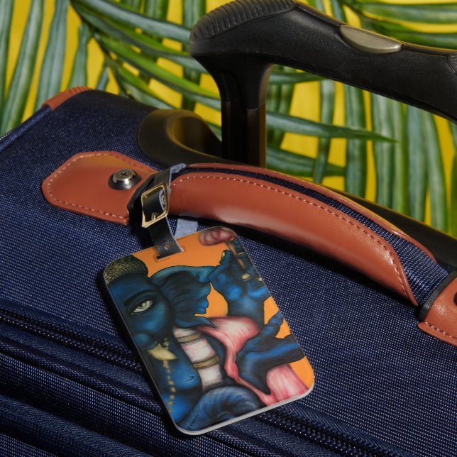 Étiquette À Bagage Étiquette bleue de bagage de Ganesha (Insitu Rectoal 1)