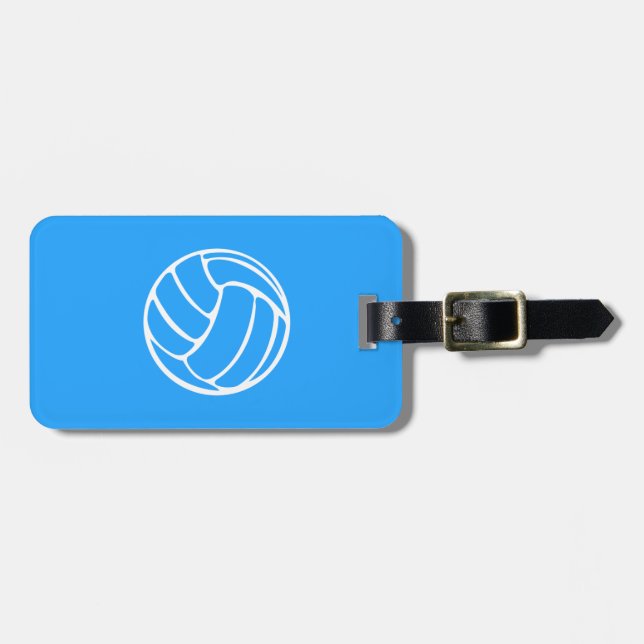 Étiquette À Bagage Étiquette bleue de bagage de volleyball (Devant horizontal)