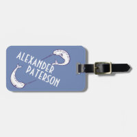 Étiquette bleue de bagage personnalisée par