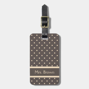 Étiquette À Bagage Étiquette Brown et crème élégante de bagage de