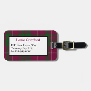 Étiquette À Bagage Étiquette colorée de bagage de plaid de tartan de