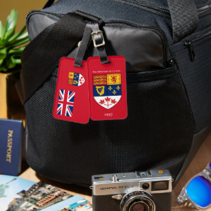Étiquette À Bagage Étiquette de bagage 1957 Code des armoiries Red En