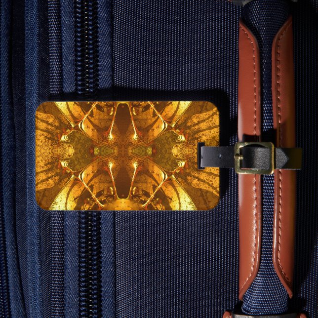 Étiquette À Bagage Étiquette de bagage abstraite dorée (Insitu Rectoal 4)