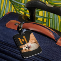 Étiquette de bagage adorable chiot Corgi