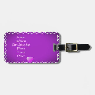 Étiquette À Bagage Étiquette de bagage Amour Violet