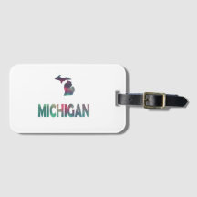 Étiquette de bagage aurore du Michigan