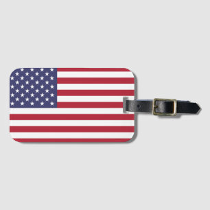 Étiquette À Bagage Étiquette de bagage avec drapeau américain États-U