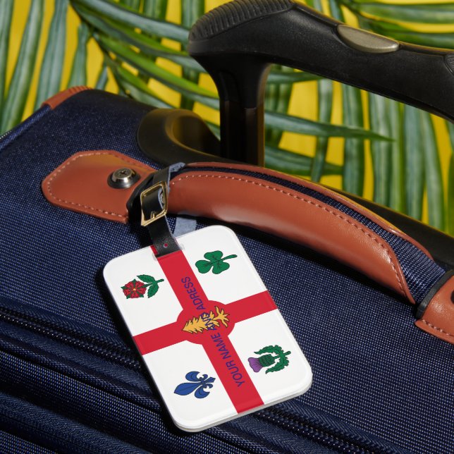 Étiquette À Bagage Étiquette de bagage avec drapeau de Montréal, Cana (Insitu Rectoal 1)