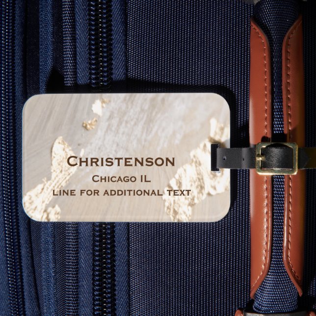 Étiquette À Bagage Étiquette de bagage avec faux feuilletis sur fond  (Insitu Rectoal 4)
