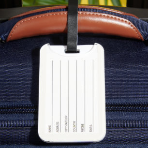 Étiquette À Bagage Étiquette de bagage avec fente pour carte