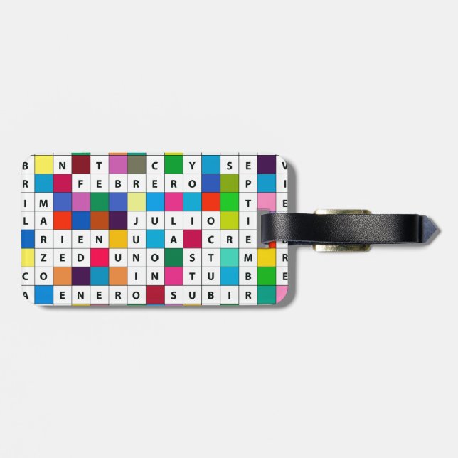 Étiquette À Bagage Étiquette de bagage avec la conception espagnole (Dos horizontal)