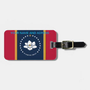 Étiquette À Bagage Étiquette de bagage avec le drapeau du Mississippi