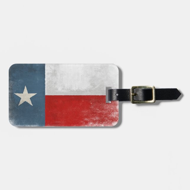 Étiquette À Bagage Étiquette de bagage avec le drapeau frais du Texas (Devant horizontal)