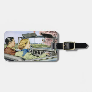 Étiquette À Bagage Étiquette de bagage avec les couples vintages