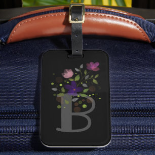 Étiquette À Bagage Étiquette de bagage avec lettre initiale B et moti