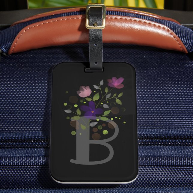 Étiquette À Bagage Étiquette de bagage avec lettre initiale B et moti (Insitu Rectoal 2)