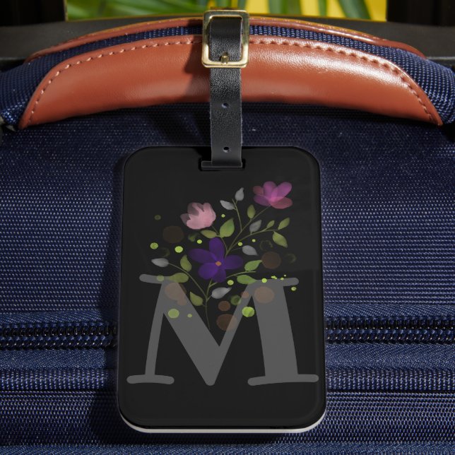 Étiquette À Bagage Étiquette de bagage avec lettre initiale M et moti (Insitu Rectoal 2)