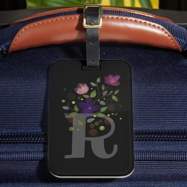 Étiquette À Bagage Étiquette de bagage avec lettre initiale R et moti (Insitu Rectoal 2)