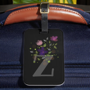 Étiquette À Bagage Étiquette de bagage avec lettre initiale Z et moti