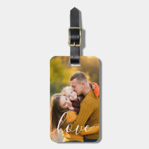 Étiquette À Bagage Étiquette de bagage avec photo personnalisée Amour