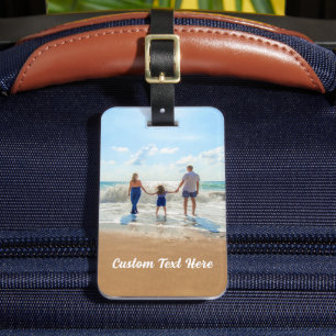 Étiquette À Bagage Étiquette de bagage avec photo personnalisée et te