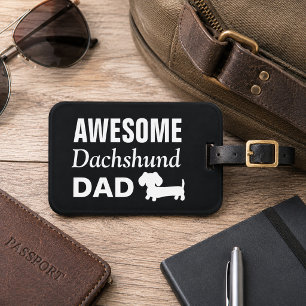 Étiquette À Bagage Étiquette de bagage Awesome Dachshund Dad pour la