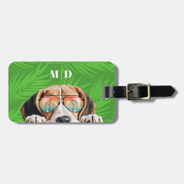 Étiquette À Bagage Étiquette de bagage Beagle mignon (Devant horizontal)