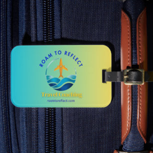 Étiquette À Bagage Étiquette de bagage bleu et jaune pour Voyager en