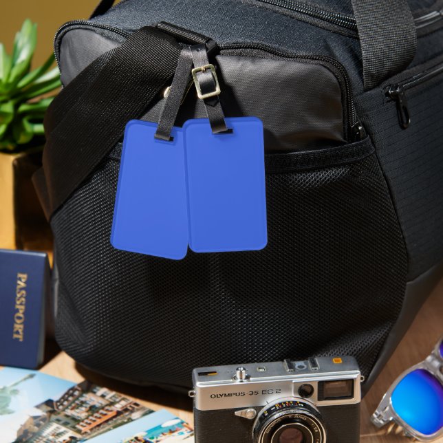 Étiquette À Bagage Étiquette de bagage bleu royal (Recto & Verso)