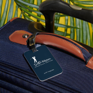 Étiquette À Bagage Étiquette de bagage bleue élégante pour golfeurs