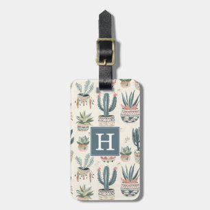 Étiquette À Bagage Étiquette de bagage Boho Succulents et Cactus